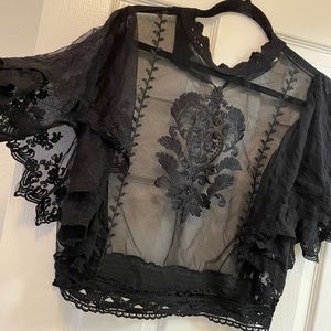 Black and sheer cover shirt